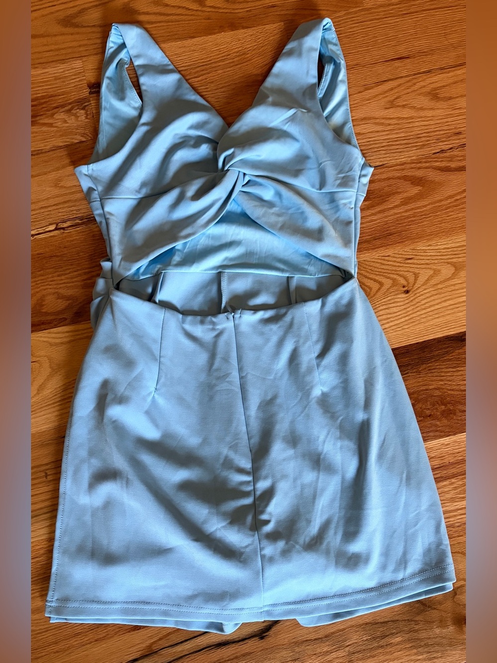 Twist-Front Light Blue Women’s Dress